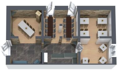 2 lange Tafeln 2D Ansicht